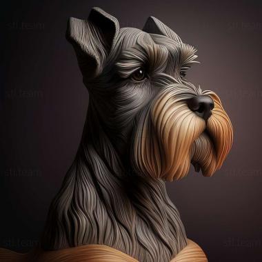 3D model Zwergschnauzer dog (STL)